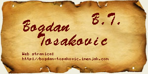 Bogdan Tošaković vizit kartica